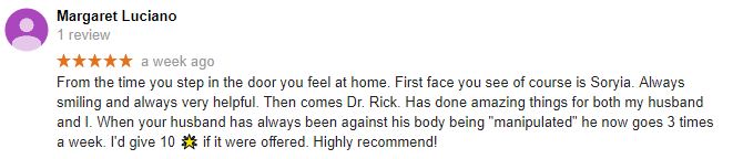 Galla Chiropractic Group Patient Testimonial